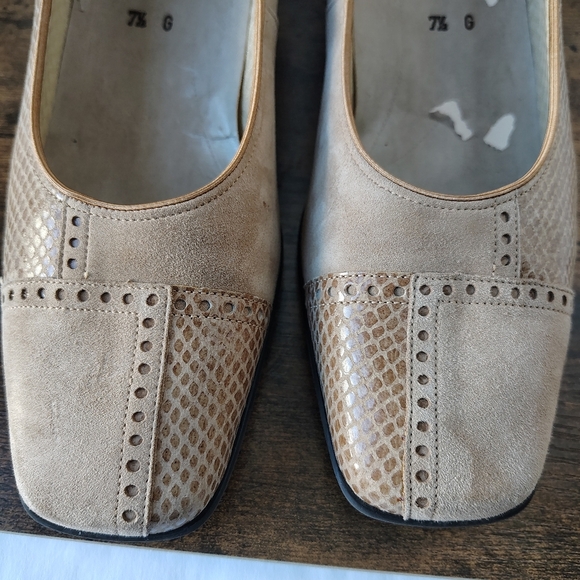 Jenny By Ara Leather Suede Heel Pumps US 10 G Womens Classic Block Heel Pumps - Picture 5 of 17